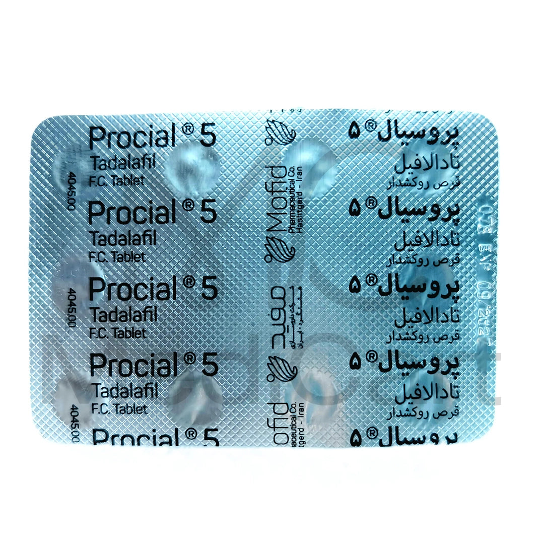 Procial 5mg Tadalafil Tablets by Mofid Pharma – 30 Tablets