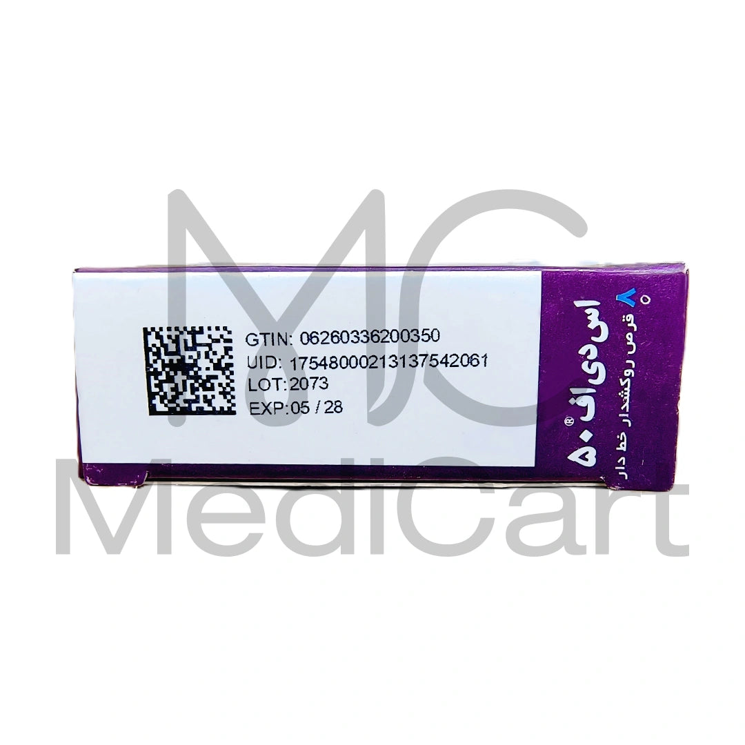 SDF 50mg Sildenafil Tablets by Marham Daru – 8 Tablets