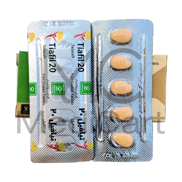 Tiafil 20mg Tadalafil Tablets by Samisaz – 10 Tablets