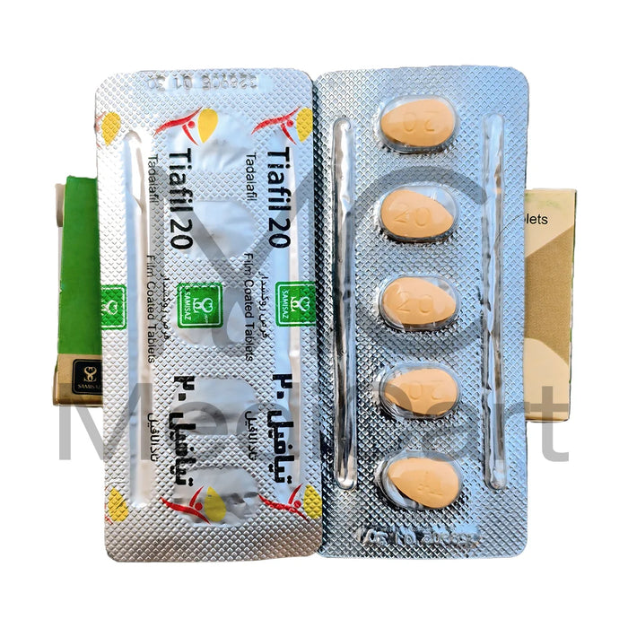 Tiafil 20mg Tadalafil Tablets by Samisaz – 10 Tablets