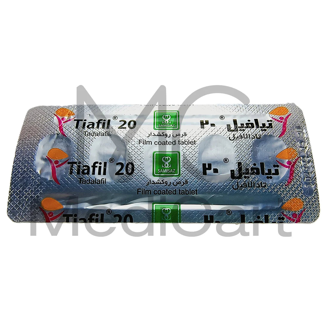 Tiafil 20mg Tadalafil Tablets by Samisaz – 10 Tablets